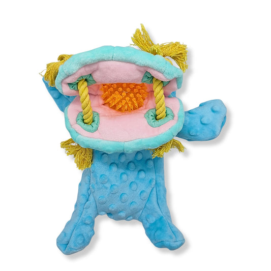 🦛 Nibbles – The Tug, Chew & Fetch Buddy with a Surprise Ball Inside